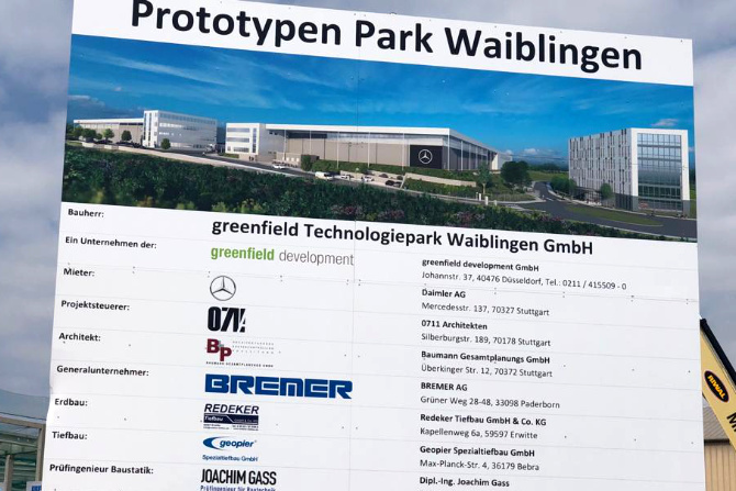 Neubau des Prototypenparks in Waiblingen